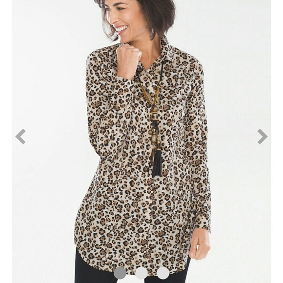 Chico's Tops - NEW Chico's No-Iron Animal Print Button Up Top